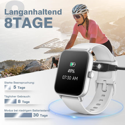 Smart Watch Fitness Tracker Fitness with Heart Rate,SmartWatch IP68 Waterproof Fitness Watch Full Touch Screen with Music Control Function Sleep Monitor Watches for Women Men Children