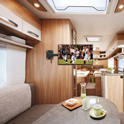 Mounting Dream Caravan lukustatav telerikinnitus enamiku 10–26-tolliste telerite jaoks, VESA 50x50–100x100 mm, kuni 15 kg, teleri seinakinnitus pöörlevale, kallutavale ja lukustatavale matkaautole/haagissuvilale/matkaautole