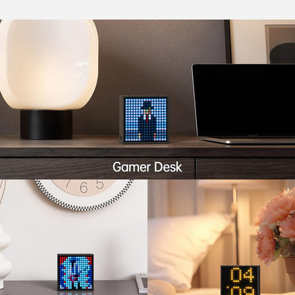 Divoom Timebox-Evo Pixel Art Portable Bluetooth Speaker with Programmable 256 LED Panel, 3.9 x 1.5 x 3.9 inches (Black)