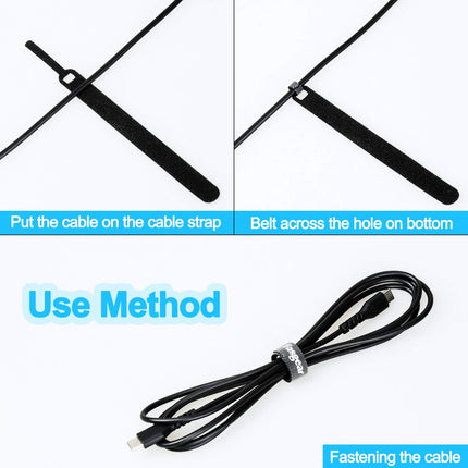 Fasgear Cable Ties, Reusable Cable Strap, Adjustable Closure, Cable Ties, Hook and Loop Fastener, 15 x 1 cm (30 Pack, Black)