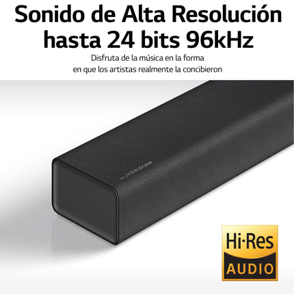 LG S65Q nutikas heliriba võimsusega 420 W, 3.1 kanaliga, DTS Virtual:X ja Dolby Digital kõrglahutusega Hi-Res 24-bit/96 kHz ning Meridian Sound Musicuga.