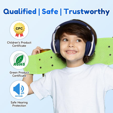 EarFun Bluetooth kõrvaklapid lastele [2 tk pakis], 85/94dB helitugevuse reguleerimine, HiFi heli, HD mikrofon, 40 tundi aku kestvust, kokkupandavad, reguleeritavad, juhtmevabad kõrvaklapid kooli/reisimiseks/arvuti jaoks, jagamisjaoturiga