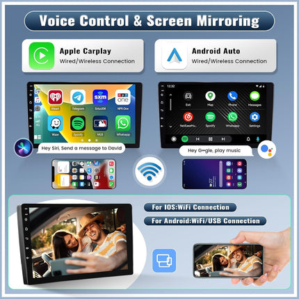 [4+64G 8-tuumaline] CAMECHO Android 13 autoraadio VW Golf 5 6 Polo Tiguan Caddy Skoda Passatile koos Carplay/Android Auto/Mirrorlinkiga, 9-tolline mahtuvuslik puuteekraan WiFi, GPS, FM, Bluetooth