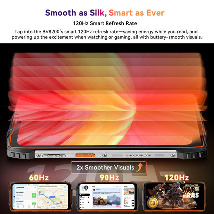 Blackview BV8200 õuemobiiltelefon, 36GB+256GB/2TB (2025), lepinguta nutitelefon, 6,5" FHD+, 8800mAh, IP69K veekindel, ehitusplatsi telefon, 50MP+32MP/kaks 4G/OTG/GPS/NFC must