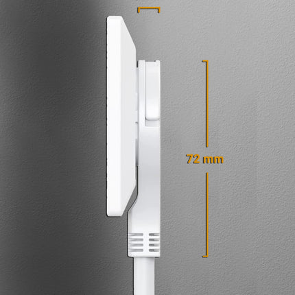 MutecPower 5-meetrine pikenduskaabel lameda pistikuga, kvaliteetne plastmassist Schuko pikenduskaabel lameda pistiku, kaitsekontakti, 90° nurgaga pistiku ja kaitsekontaktiga ühendusega kuni 250V 16A IP20-5m valge