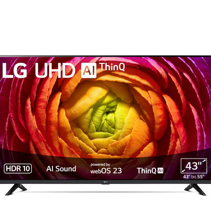 LG 43UR74006LB 109 cm (43-tolline) UHD-teler (aktiivne HDR, 60 Hz, nutiteler) [mudeliaasta 2023], tumemust