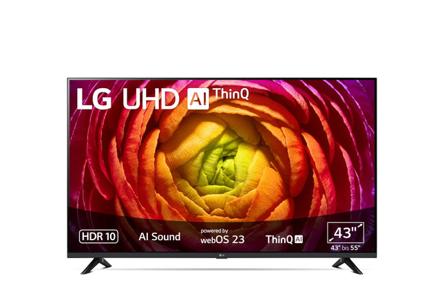 LG 43UR74006LB 109 cm (43-tolline) UHD-teler (aktiivne HDR, 60 Hz, nutiteler) [mudeliaasta 2023], tumemust