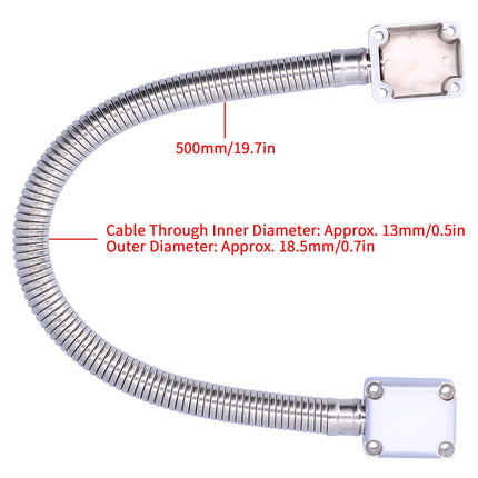 Leapiture Door Cable Protector, Stainless Steel Door Loop Cable Protector, Exposed Wire Protection Tube for Access Control System, Silver, 500 mm Length