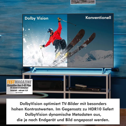 Nonic [Testi VÄGA HEA *] Homatics Box R 4K Plus Android TV Box + DVB-S2X tuuner - nutiteleri vastuvõtja, Google'i sertifitseeritud, Dolby Atmos, Netflix 4K, Prime Video 4K, Disney+ 4K, kahekordne WiFi 6 HDMI-kaabel
