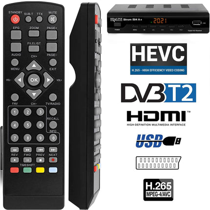 Strom 504 DVBT2 vastuvõtja - 1080P 4K HD / DVB-T2 / H.264 / MPEG-4, vastuvõtja