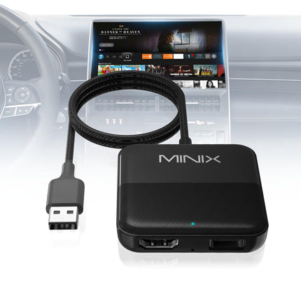 MINIX HDMI-muundur autotelerile, HDMI-adapter Fire TV pulgale/mängusülearvutile/lülitile/ekraaniülekandele/DVD-le/digiboksidele, 2,4 GHz WiFi, ühenda ja mängi, kiire videoedastus nulllatentsusega