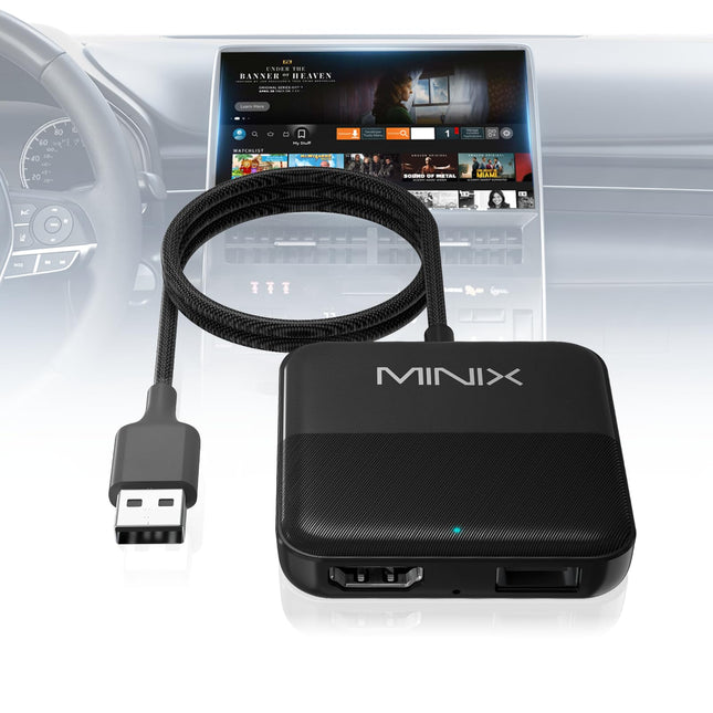 MINIX HDMI-muundur autotelerile, HDMI-adapter Fire TV pulgale/mängusülearvutile/lülitile/ekraaniülekandele/DVD-le/digiboksidele, 2,4 GHz WiFi, ühenda ja mängi, kiire videoedastus nulllatentsusega