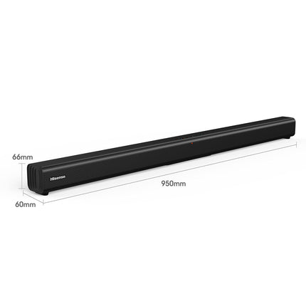 Hisense HS205G 2.0 kanaliga heliriba, 120 vatti, DTS Virtual:X, Bluetooth 5.0, HDMI Arc, USB, optiline, ekvalaiser, seinale kinnitatav, must