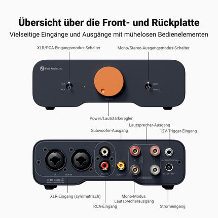 Fosi Audio ZA3 stereo/mono HiFi võimendi TPA3255 kiipidega, tasakaalustatud XLR-RCA sisendite ja 12V Trigger-sisendiga, minivõimendi audiomonoblokk laua-, riiuli- ja subwooferite jaoks.