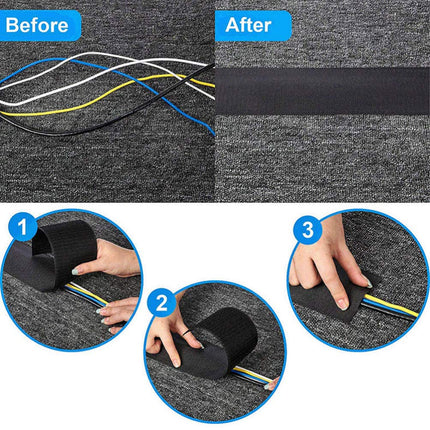 Mipcase carpet cable cover cable bridge velcro cable cover: 3 meters floor cable cover cable protection cable management for office carpet cable cable organized cable organizer