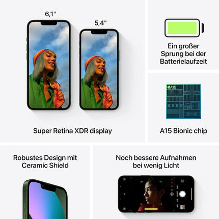 Apple iPhone 13, 128GB, roheline - (renoveeritud)