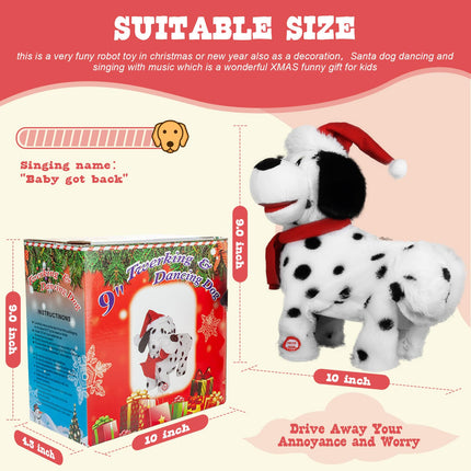 Gfilay Dancing Dog Toy - Animated Christmas Decoration with Song and Dance, with Santa Claus Costume, Soft and Cute Plush Toy for Kids and Lovers