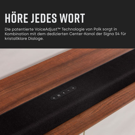 Polk Audio Signa S4 True Dolby Atmos TV heliriba juhtmevaba subwooferiga, 3.1.2 heliriba teleritele, HDMI eARC, Bluetooth, AUX, optiline sisend, must