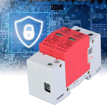 Surge Arrester, LT1-65, 2P 385VAC 65KA, 35 mm DIN Rail Mounting, Home Surge Protection Low Voltage Arrester Lightning Protection (2P65KA)