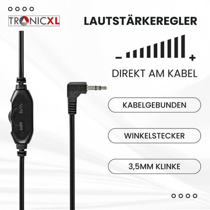 TronicXL TV kõrvaklapid 6 m pikkuse kaabli ja peavõruga, ühilduvad teleritega Samsung, LG, Sony, Toshiba, DYON, JVC, Philips, Apple, iPad, iMac, arvuti jne. Stereokõrvaklapid. Kõrvaklappide pistik.