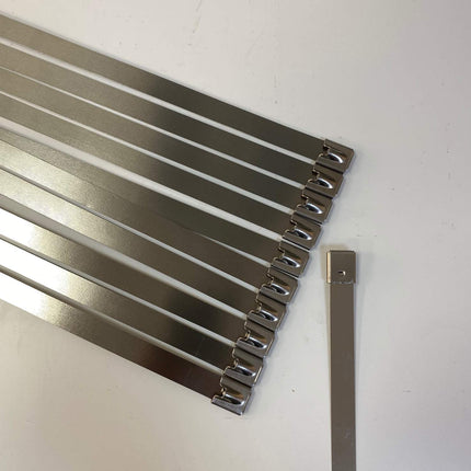 Premium stainless steel cable ties, SS304 stainless steel cable ties, metal cable ties, self-closing cable ties, marine grade metal cable ties (50, 12.0 x 500 mm)