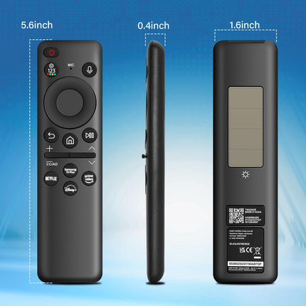 Samsungi asenduspult, BN59-01432A päikeseenergial laetav hääljuhtimispult Samsungi nutitelerile, universaalsed kaugjuhtimispuldid Samsungi teleritele, mis ühilduvad Samsungi 2021-2023 Neo LED nutiteleriga 4K HD
