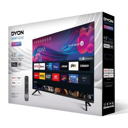 DYON Smart 43 VX - 43 inch (108 cm) Full HD Smart TV with HD Triple Tuner (DVB-C/-S2/-T2), App Store, Prime Video, Netflix, YouTube, DAZN, Disney+ and Hotel Mode