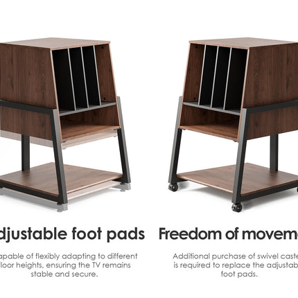 FITUEYES DESIGN Plaadimängijalaud Hifi riiul plaadimängijale vinüülplaatide kompaktne süsteem plaadimängija riiul moodne elegantne Eiffeli seeria