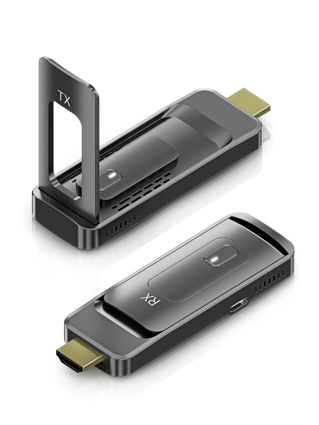 TIMBOOTECH juhtmevaba HDMI saatja ja vastuvõtja - kokkupandav 5G juhtmevaba HDMI-laiendaja, reguleeritav kanal, voogedastab meediat, videot/heli/faili, sülearvutile, kaamerale, moodulist monitorile, projektorile, HDTV-le, 165 jalga/50 m