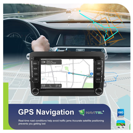 4+64G CAMECHO Android 13 Car Radio for VW Golf 5 6 Touran Polo Touran with Carplay/Android Auto/Mirrorlink, 7 inch Capacitive Touchscreen Supports WiFi/GPS/FM/Bluetooth/SWC