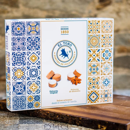 El Toro - Mandlite ja originaalsete polvoronide assortii - 500-grammine karp - Valladolid (Tordesillas) - Valmistatud mandlitest ja jahust - Jõulumaiused - traditsiooniline retsept.