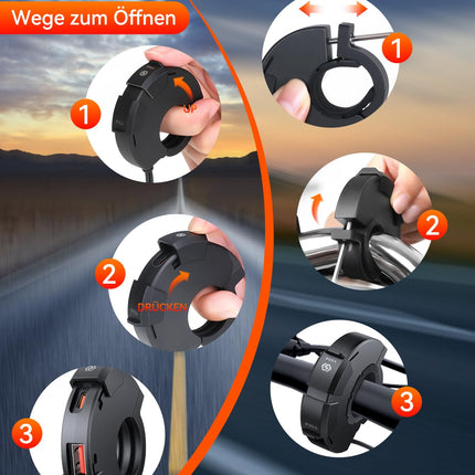 ZEXMTE mootorratta USB-pesa, 18W QC 3.0 ja 30W PD C-tüüpi kahekordne USB mootorratta laadija, 12V/24V veekindel mootorratta pesa telefonidele, tahvelarvutitele, digikaameratele, GPS-ile