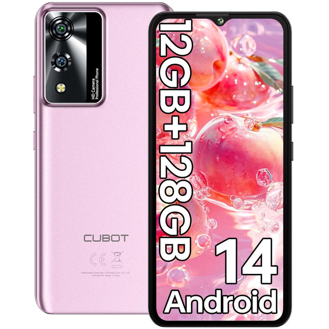 CUBOT A10 nutitelefon ilma lepinguta, 12(4+8) GB + 128 GB/1 TB, Android 14 mobiiltelefon soodne, 6,56-tolline HD+/90Hz ekraan, 48MP+16MP kaamera, 5100mAh, kahe SIM-kaardiga 4G lukustamata mobiiltelefonid, Face ID/GPS/OTG (lilla)
