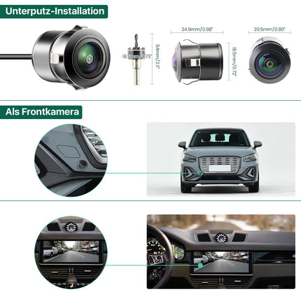 GREENAUTO AHD 1080P Rear View Camera Only works with monitors and radio that support the AHD 1080P video signal, 170 degree wide angle universal car front/side/rear view camera