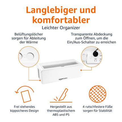 Amazon Basics kaablikarp kaablite peitmiseks ja korraldamiseks - suur, valge