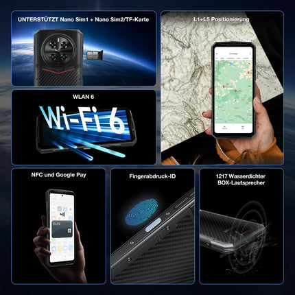 DOOGEE DK10 õuetelefon 5G 2024, 32 GB + 512 GB, Dimensity 8020 õuetelefon ilma lepinguta, 2.5K AMOLED 6.67 tolli FHD+ 120 Hz, 64 + 50 MP, 5150 mAh/120 W, NFC/WiFi6/OTG/IP68/kahe SIM-kaardiga, must