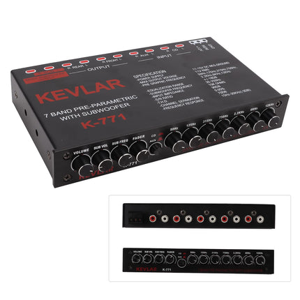 Fydun Car Audio Graphic Equalizer Universaalne Parameetriline Auto Equalizer Madalpääs 7-ribaline Muutuvvõimenduse Reguleerimine Kõrgetasemeline Sisend EQ Stereo Süsteemile