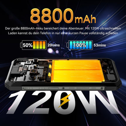 Blackview BL9000 Pro (36GB+512GB/2TB) 5G termokaameraga Pro välistingimustes kasutatav mobiiltelefon Android 14, 120W/8800mAh nutitelefon ilma lepinguta, ehitusplatsi telefon 6.78" FHD+ 120Hz/NFC/sõrmejäljelugeja/kaks 50MP kaamerat/2-aastane garantii