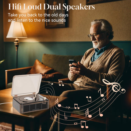 Gueray CD-mängija Bluetooth-raadio CD-mängijaga, kõlariga, toetab USB-taasesitust, AUX-taasesitust audioraamatute jaoks