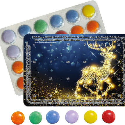 5-piece mini Advent calendar mix with chocolate buttons – perhaps the smallest Advent calendar in the world (colorful sleigh ride, Santa Claus on tour, snowmen, snail mail, look at Christmas)