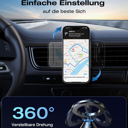 VICSEED Full Metal Car Phone Holder Magnet for Mgasafe Car Mount [26xN55 Strongest Magnets] Ventilation [Integrated Metal Clip] Car Mount for iPhone 16 15 14 13 12 ProMax Samsung S24 Ultra