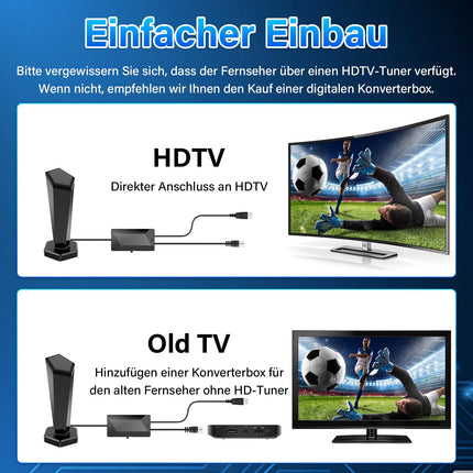 DVBT/DVBT2 antenn võimendiga - HDTV siseantenn teleritele, 420 km pikkune ulatus ja 360° vastuvõtt, magnetilise alusega - toetab 4K 1080P - kõik DAB/UHF/VHF telerid