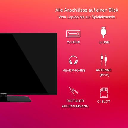 Telefunken 40-tolline televiisor XF40N750M Full HD televiisor 102 cm ekraani diagonaaliga ja integreeritud kolmekordse tuuneriga, LED-teler must