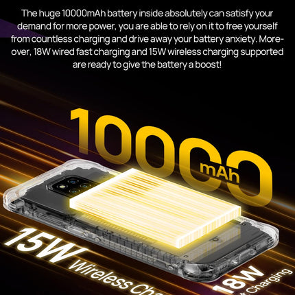 Ulefone Power Armor 14 Outdoor Smartphone without Contract, 10000mAh Battery, Helio G35 4GB 64GB, 6.52'' 20MP + 16MP Camera (Underwater Photography), IP68 IP69K Android 11 Rugged Phone, NFC Wireless Charging GPS