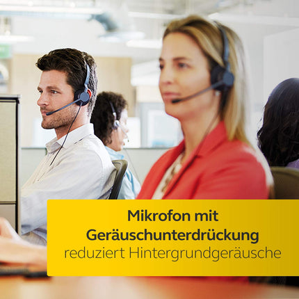 Jabra Q711011 Biz 2300 QD kõrvapealsed monopeakomplektid kiire lahtiühendamisega - mürasummutavad juhtmega kõrvaklapid lauatelefonidele, mustad, kiire lahtiühendamine