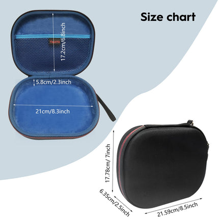 Headphone Case for JBL Tune 510BT/JBL Tune 520BT/500 for Sony WH-CH520, Eva Hard Case for JBL Tune 760 NC/JBL Tune500BT On-Ear Wireless Foldable Bluetooth Headphones (Black) Blue inside