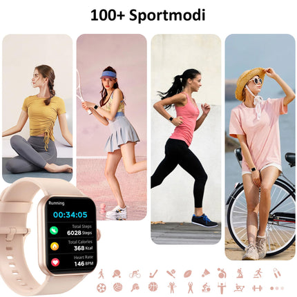 Blackview Smartwatch Women Men with Phone Function (Make/Receive Calls)/Message Reminder, Sports Watch with 100+ Sport Modes, Fitness Watch, Heart Rate Sleep Monitor, Pedometer, Smart Watch for Android iOS