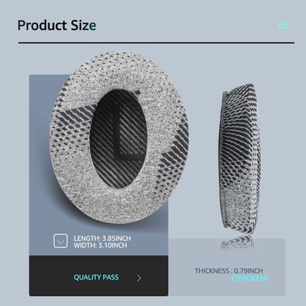 Wzsipodi jahutusgeel QuietComfort 35 / QC 35ii vahetuskõrvapadjad Bose kõrvaklappidele, ühilduvad Bose QC45 QC35 QC25 QC2 QC15 / Around-Ear 2 AE2i AE2w / SoundTrue ja SoundLink seeriaga (hall kangas)