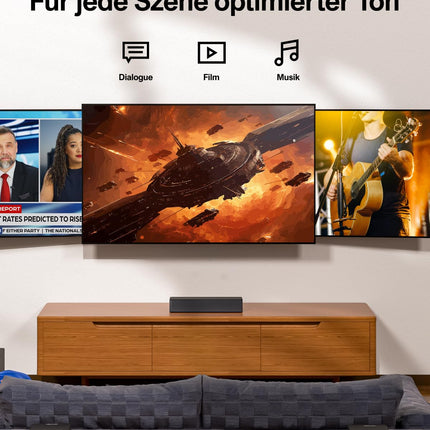 ULTIMEA 5.1 heliriba Dolby Atmosega, 3D ruumilise heli süsteem, heliriba teleritele subwooferiga, 2 tagumist kõlarit, Bluetooth 5.3 heliriba reguleeritava bassiga, Poseidon D60