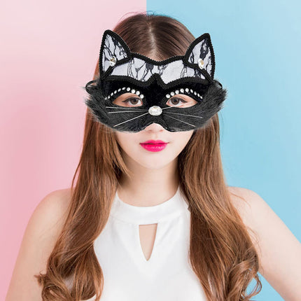 Kassimask Veneetsia mask naistele, maskiballi mask näo varjamiseks, Kassnaise kostüüm, kassimask, mask seksika naise näole, maskimänguask kostüümideks jõuludeks ja halloweeni peoks tüdrukutele